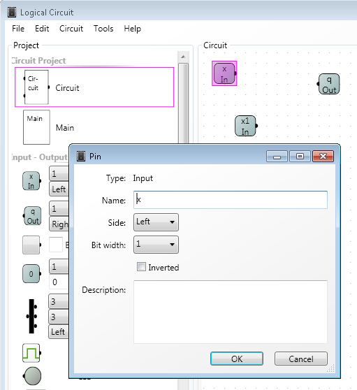 Circuit properties dialog